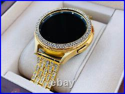 Custom 24k Gold Plated 42mm Samsung Galaxy Watch 4 Gold Diamond R Band 2021