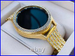 Custom 24k Gold Plated 42mm Samsung Galaxy Watch 4 Gold Diamond R Band 2021