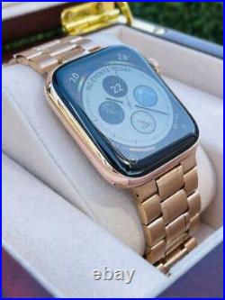 Custom Rose Gold Plated 45MM Apple Watch, SERIES 7 Stainless Steel