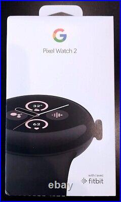 Google Pixel Watch 2 Matte Black Case/Obsidian Active Band Wi-Fi New