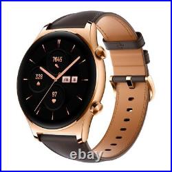 HONOR Watch GS 3 Smartwatch GPS 46Mm Classic Gold Leather Strap Smart Watch