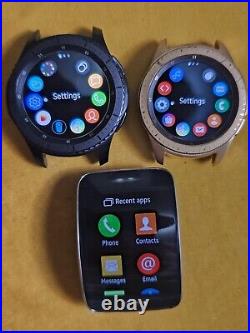 Lot of 3 Samsung Galaxy gear S SM-R750t 51mm sm-r765a S3 sm-r815u Smart Watch