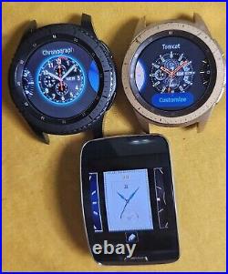 Lot of 3 Samsung Galaxy gear S SM-R750t 51mm sm-r765a S3 sm-r815u Smart Watch