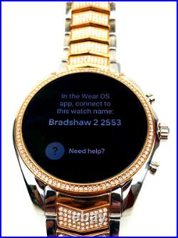 Michael Kors Bradshaw Smart watch Gold Pave Crystals New Without Box