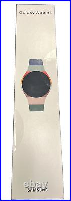 New Samsung Galaxy Watch4 40mm Pink Gold Steel Case with Silver White Band