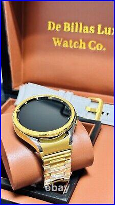 Samsung Galaxy Watch 6 47mm Custom 24k Gold And Black With A Luxury Gold Band