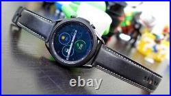Samsung Galaxy Watch3 LTE 45mm Leather Band Mystic Black Smartwatch SM-R845U